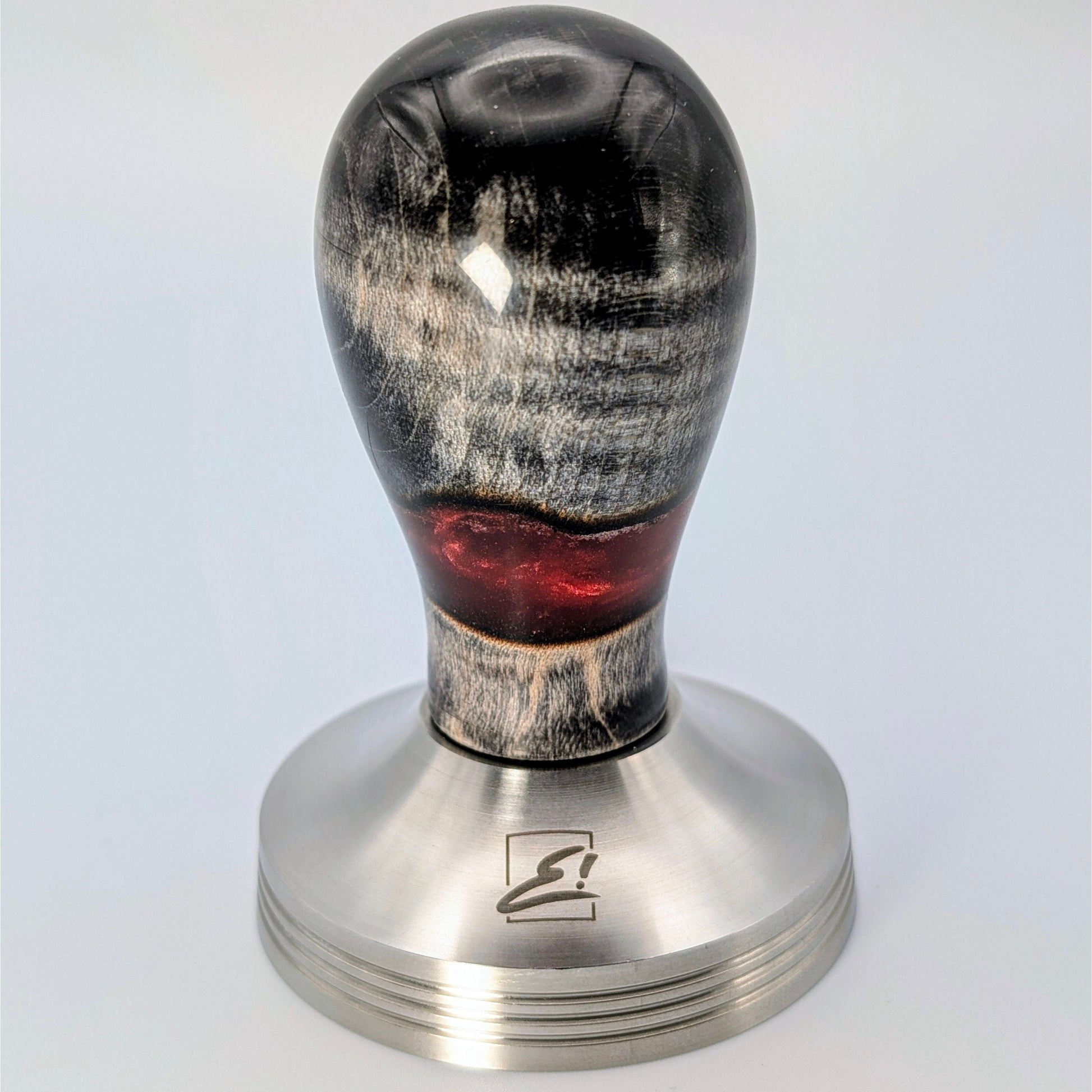 Epoxy Elegance Tamper #22 – Dunkles Holz & Rauchrot Tamper EMMERICH Art - Rheinland.Coffee