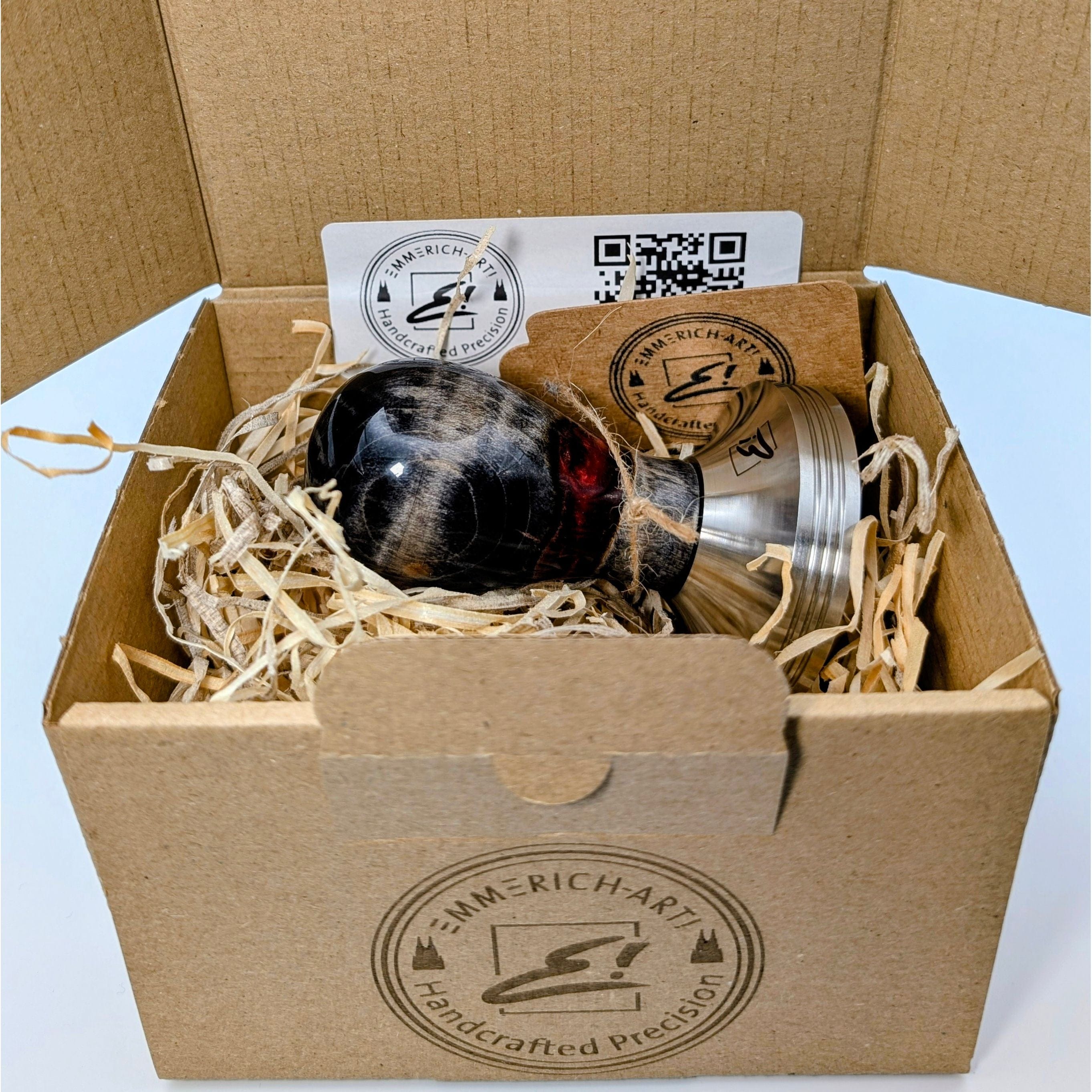 Epoxy Elegance Tamper #22 – Dunkles Holz & Rauchrot Tamper EMMERICH Art - Rheinland.Coffee