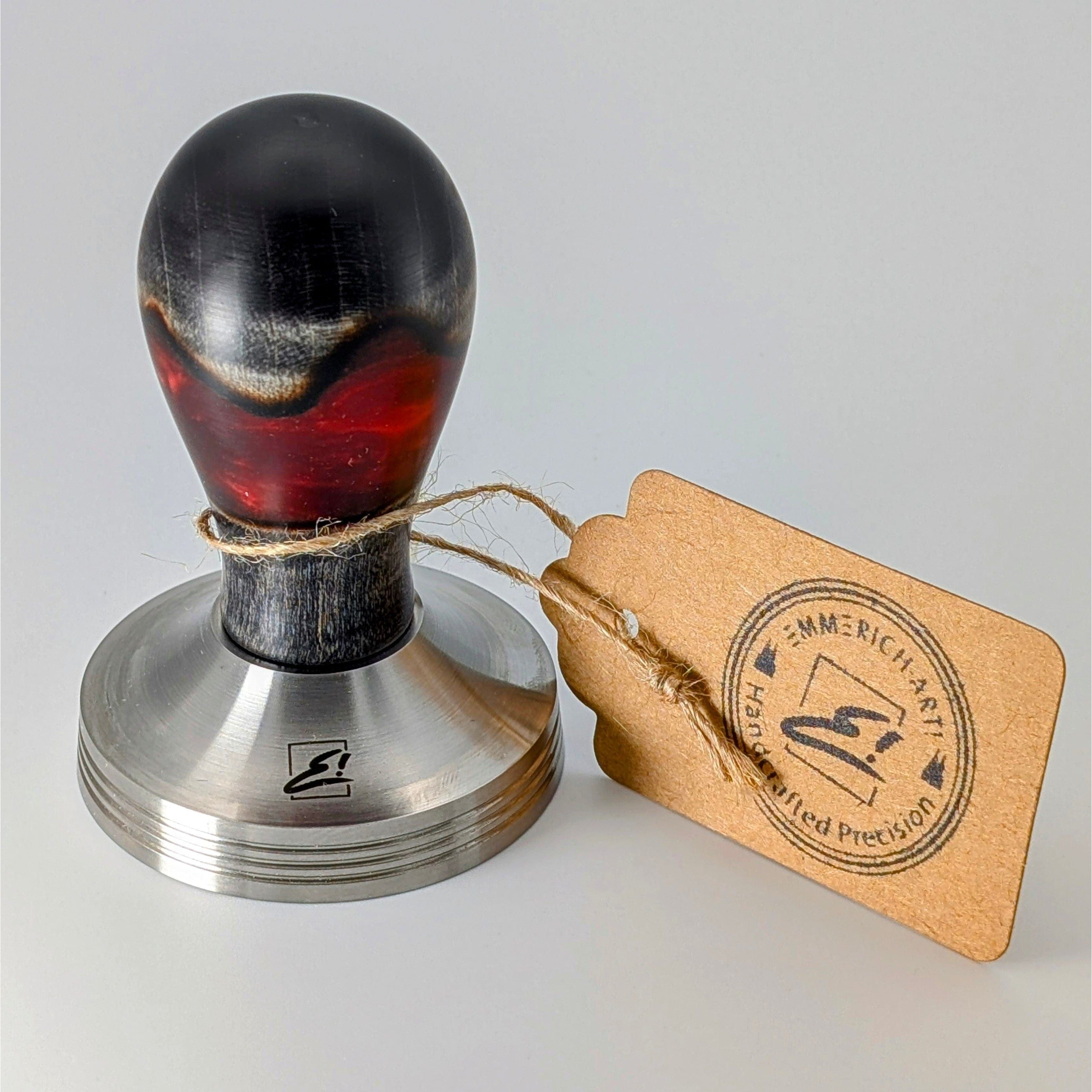 Epoxy Elegance Tamper #2 – Riegelahorn & Lava-Rot Tamper EMMERICH Art - Rheinland.Coffee