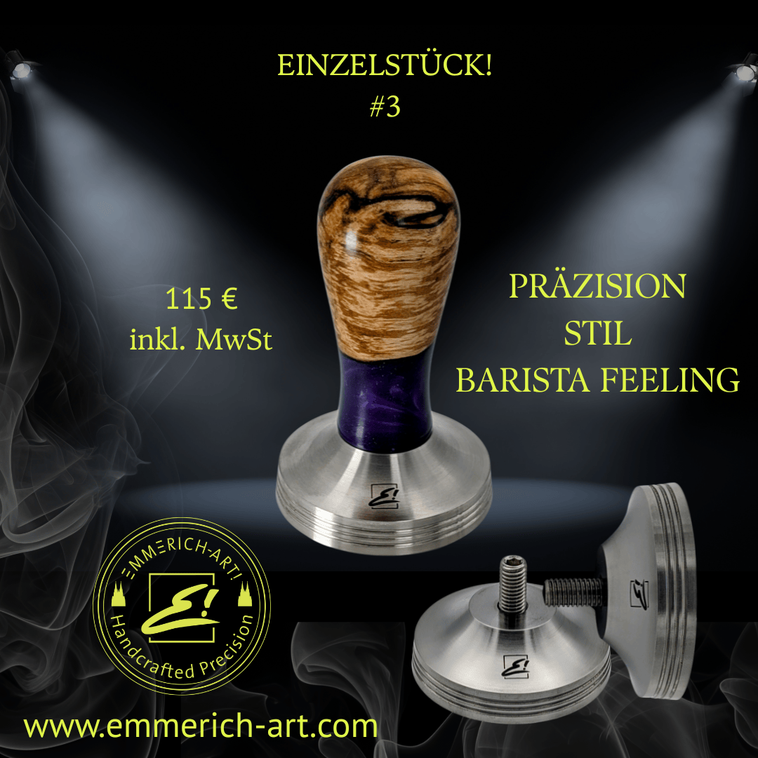Epoxy Elegance Tamper #3 – Pappelmaser & Violett Tamper EMMERICH Art - Rheinland.Coffee