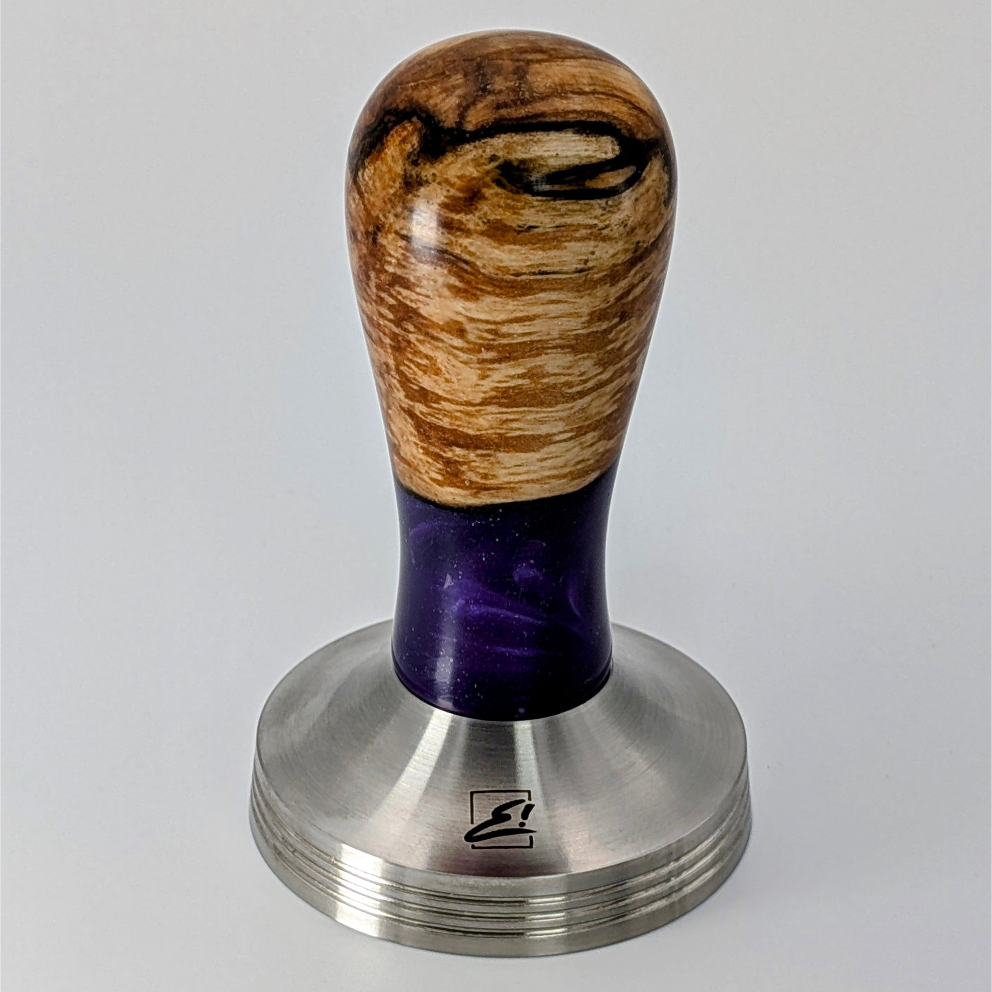 Epoxy Elegance Tamper #3 – Pappelmaser & Violett Tamper EMMERICH Art - Rheinland.Coffee