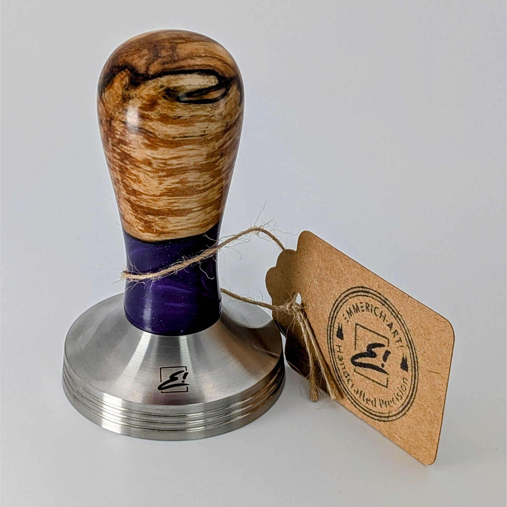 Epoxy Elegance Tamper #3 – Pappelmaser & Violett Tamper EMMERICH Art - Rheinland.Coffee