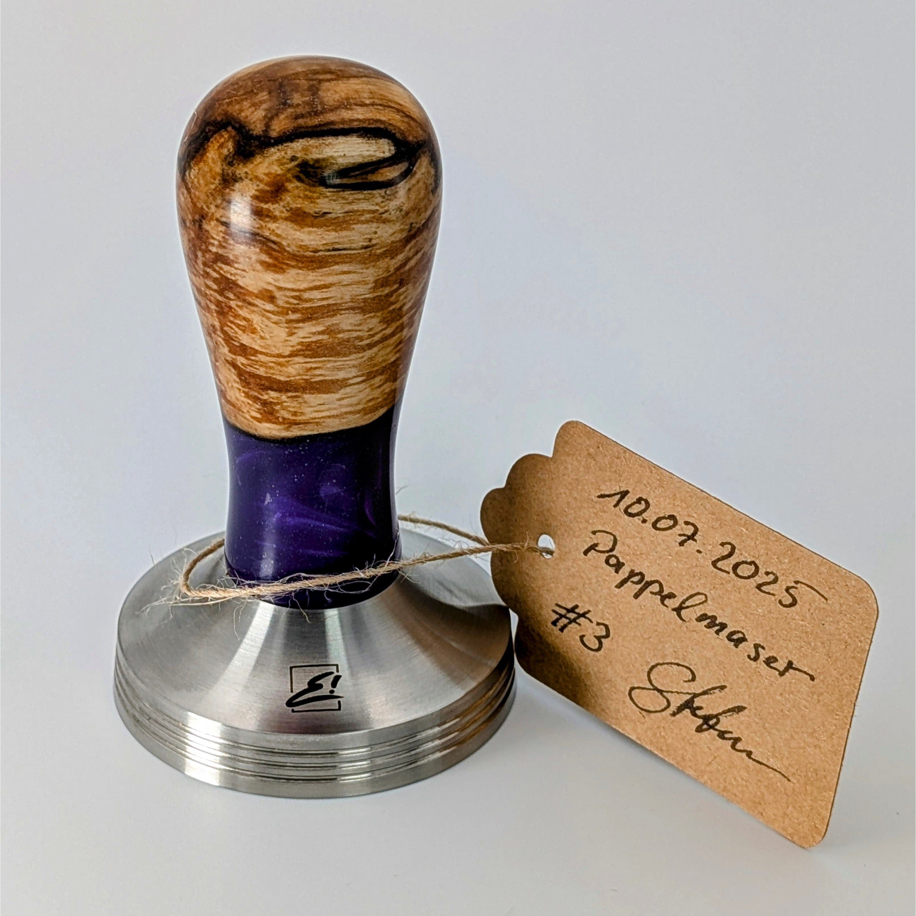 Epoxy Elegance Tamper #3 – Pappelmaser & Violett Tamper EMMERICH Art - Rheinland.Coffee