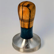 Epoxy Elegance Tamper #6 – Gestockte Buche & Tiefblau Tamper EMMERICH Art - Rheinland.Coffee