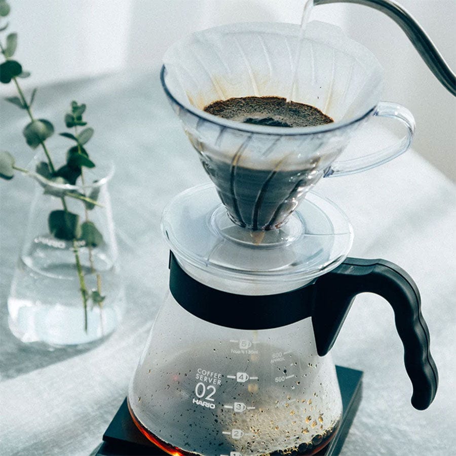 Hario V60 Coffee Dripper und Server SET Glas Schwarz Kaffee mobil Hario - Rheinland.Coffee