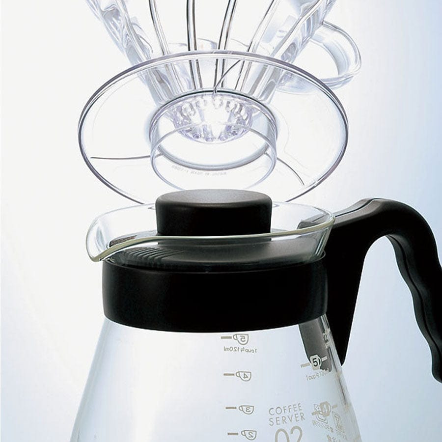 Hario V60 Coffee Dripper und Server SET Glas Schwarz Kaffee mobil Hario - Rheinland.Coffee