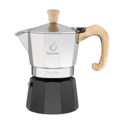 Moka Prestige Woody - Mokkakanne - Holzoptik und Aluminium 2 Tassen Forever Mokkakanne Rheinland Coffee