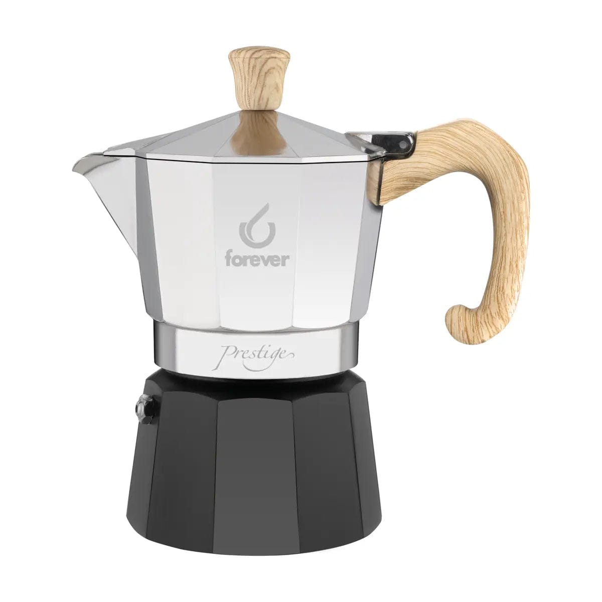 Moka Prestige Woody - Mokkakanne - Holzoptik und Aluminium 2 Tassen Forever Mokkakanne Rheinland Coffee
