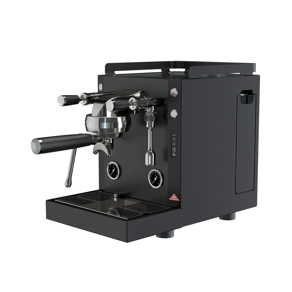 Mahlkönig Xenia Brew-by-Sync mit eingesetztem Siebträger