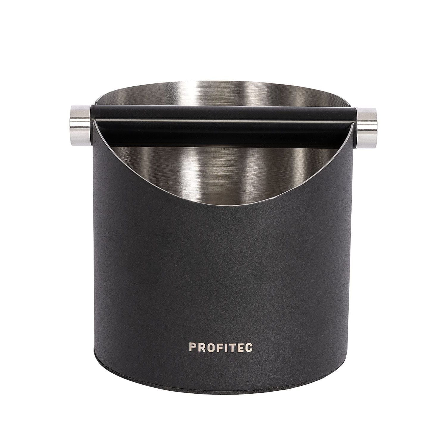 Profitec Abschlagbox Edelstahl Schwarz Rund Abschlagbehälter Profitec - Rheinland.Coffee