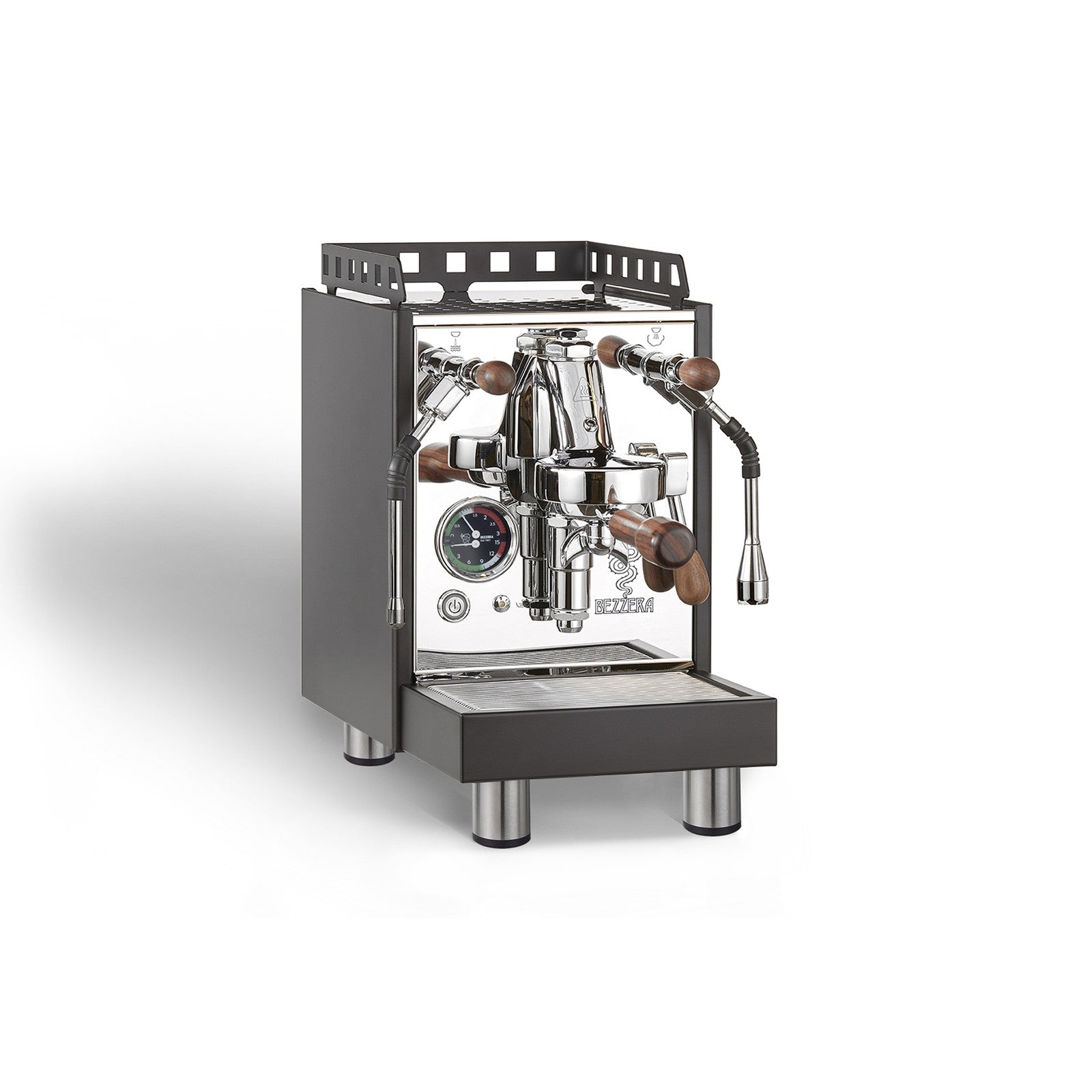 Bezzera Aria S MN Schwarz, Holzquadrate – Ansicht 3