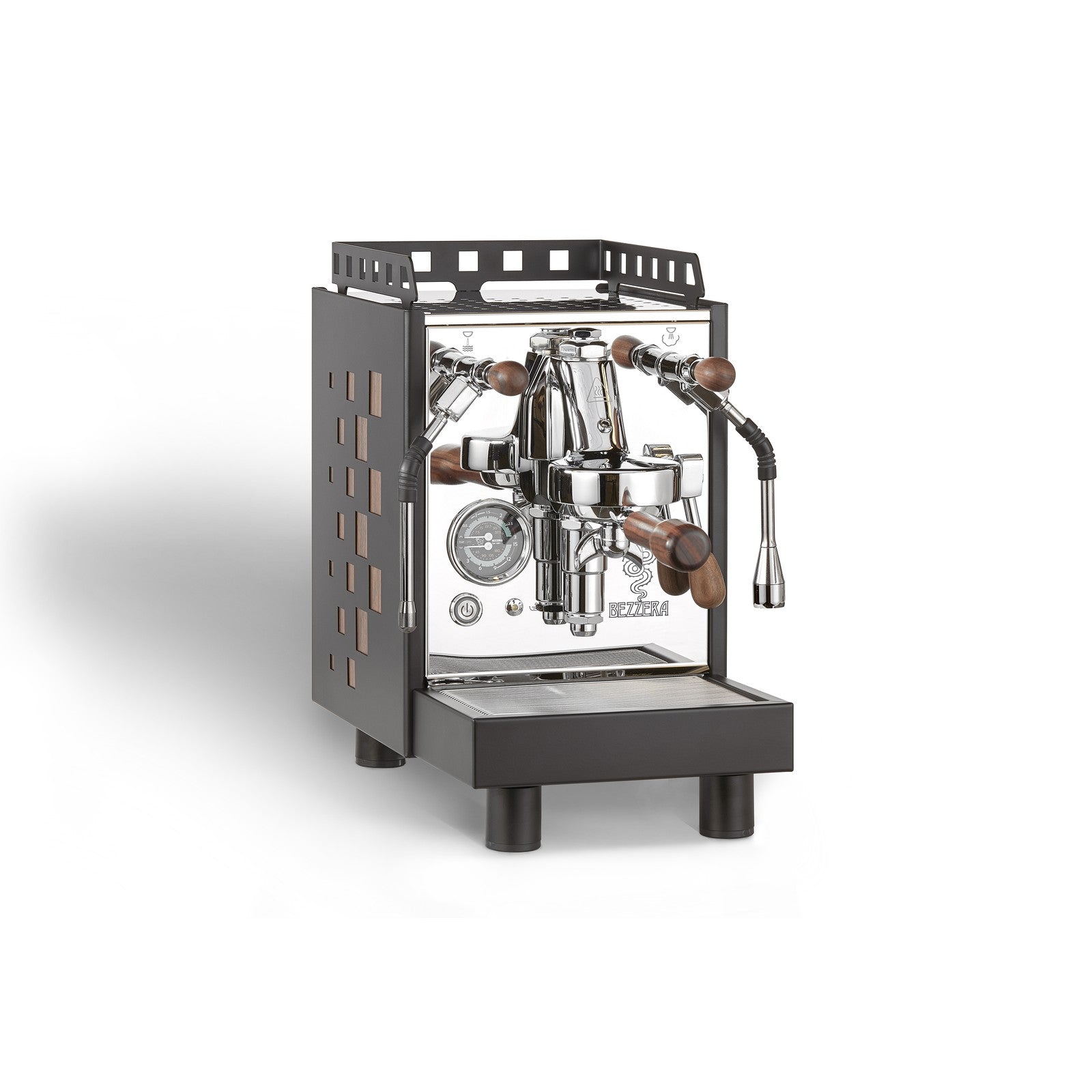 Bezzera Aria S MN Schwarz, Holzquadrate – Ansicht 2