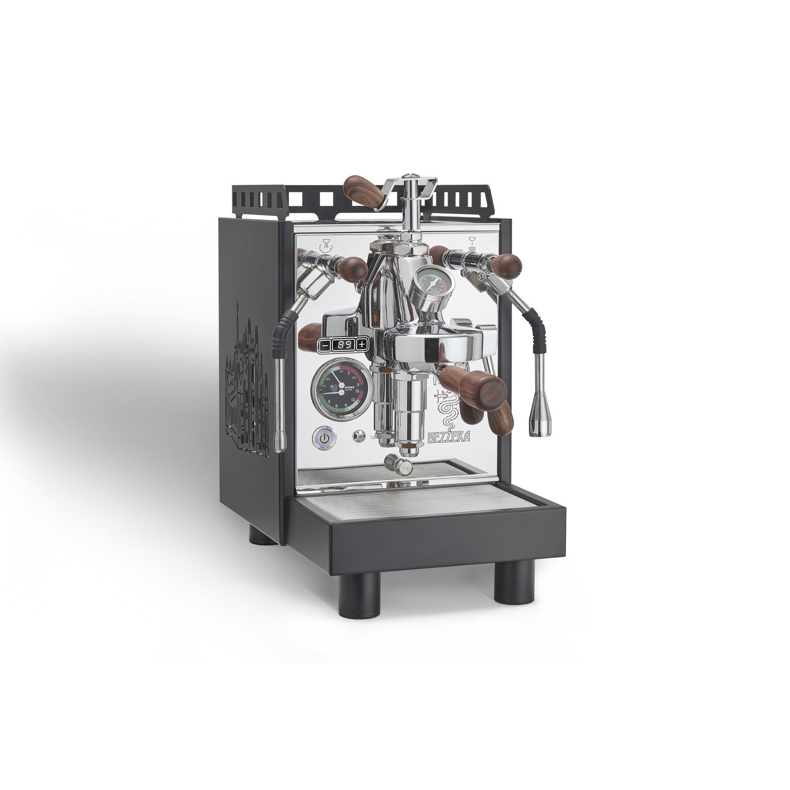 Bezzera Aria Top PID Schwarz, Holzquadrate