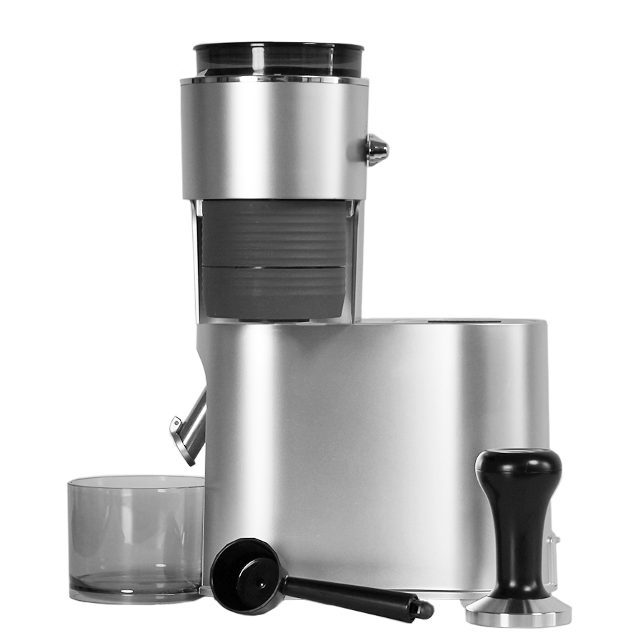 Bonavita Voyager Mini Espressomaschine in Silvery Grey mit Tamper, Messlöffel und Behälter