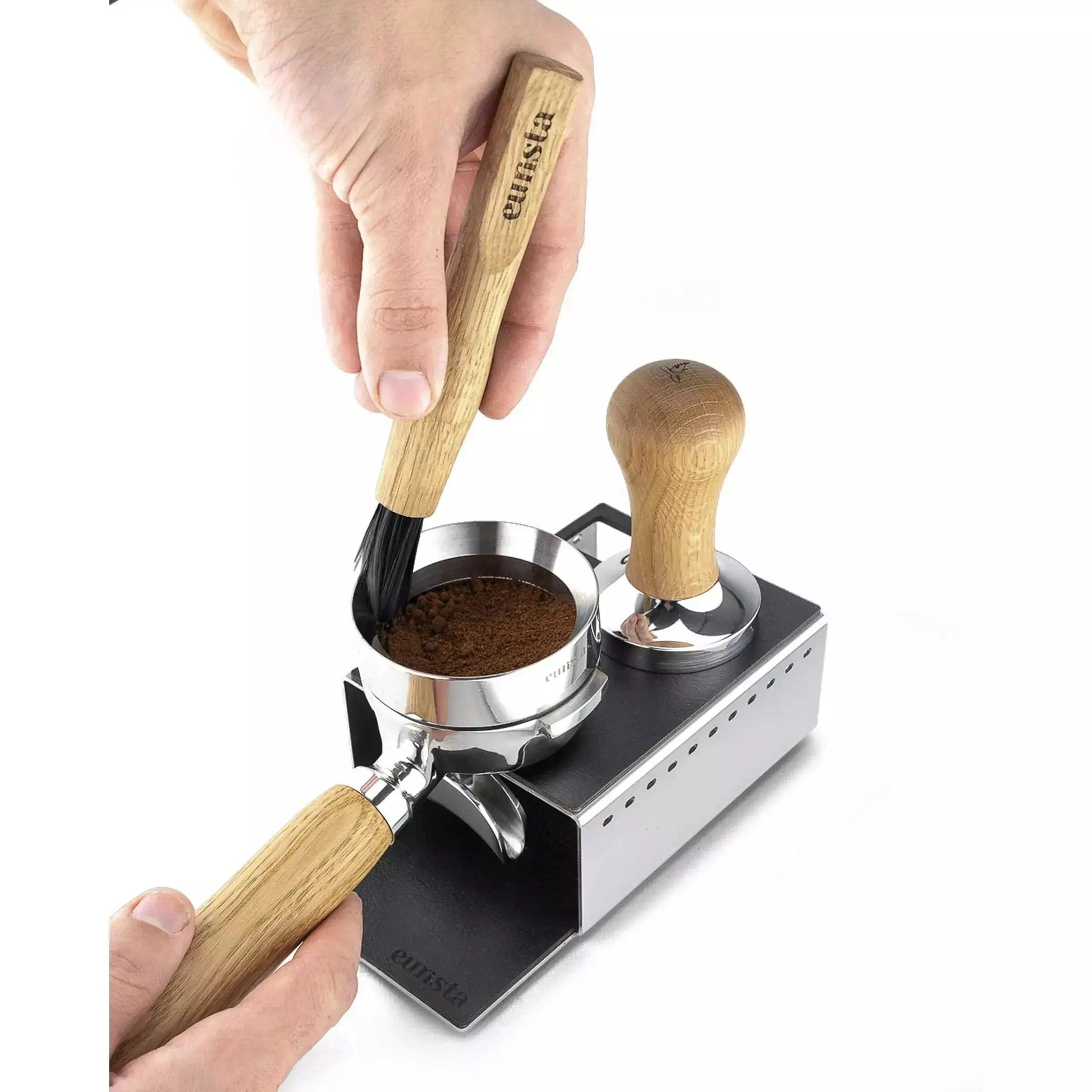 Barista Pinsel - Eurista Brush - Fester Bürstenkopf Nussbaum Olive Eiche Schwarz Pinsel und Bürsten Eurista - Rheinland.Coffee