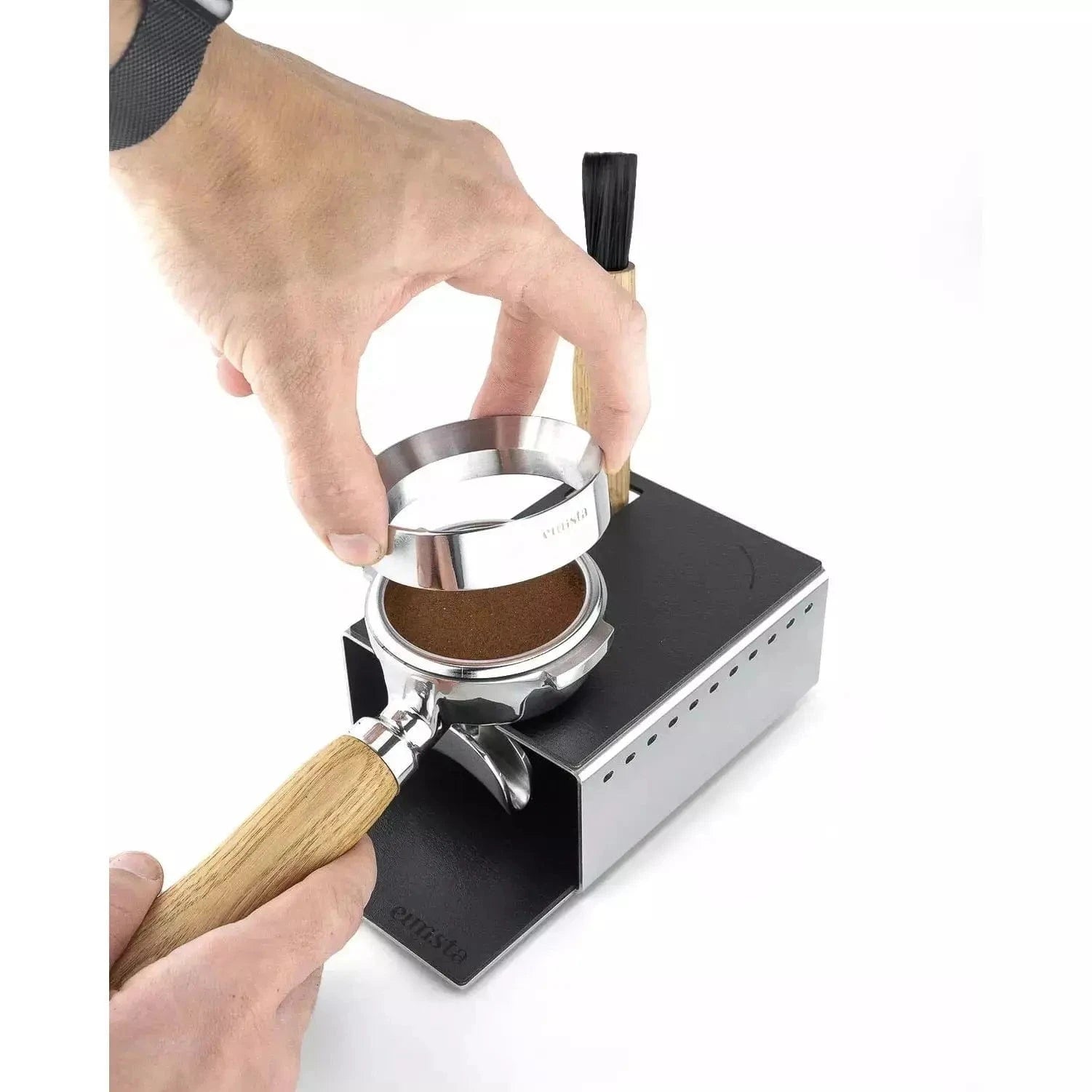 Eurista Funnel Mühlentrichter - Durchtampbar auch für 58,5 mm Dosierring Eurista - Rheinland.Coffee