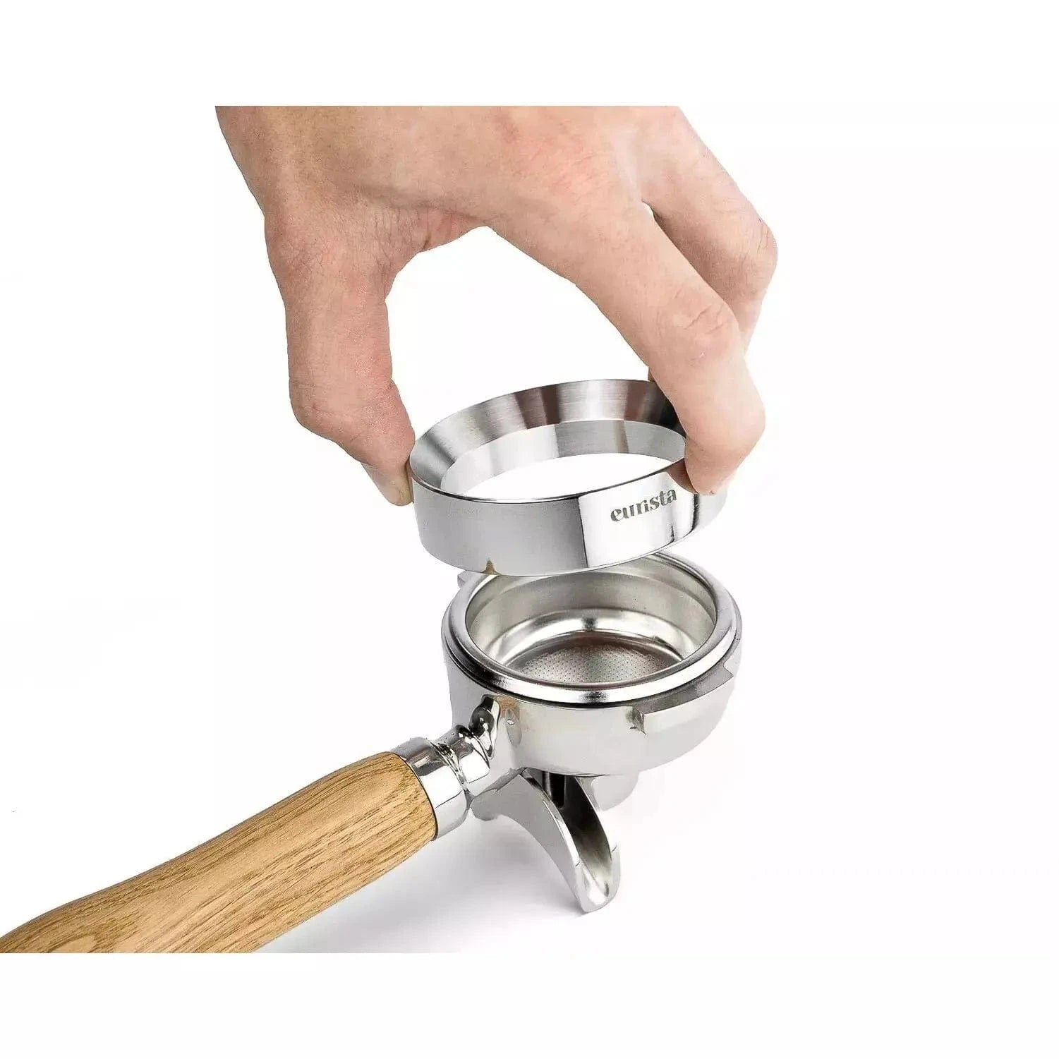 Eurista Funnel Mühlentrichter - Durchtampbar auch für 58,5 mm Dosierring Eurista - Rheinland.Coffee