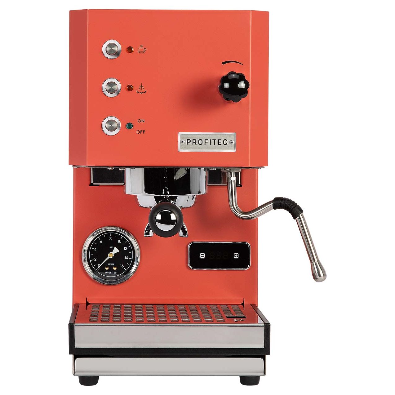 Profitec Go - Einkreiser mit Ringbrühgruppe in verschiedenen Farben mit PID Espressomaschinen Profitec Rot - Rheinland.Coffee