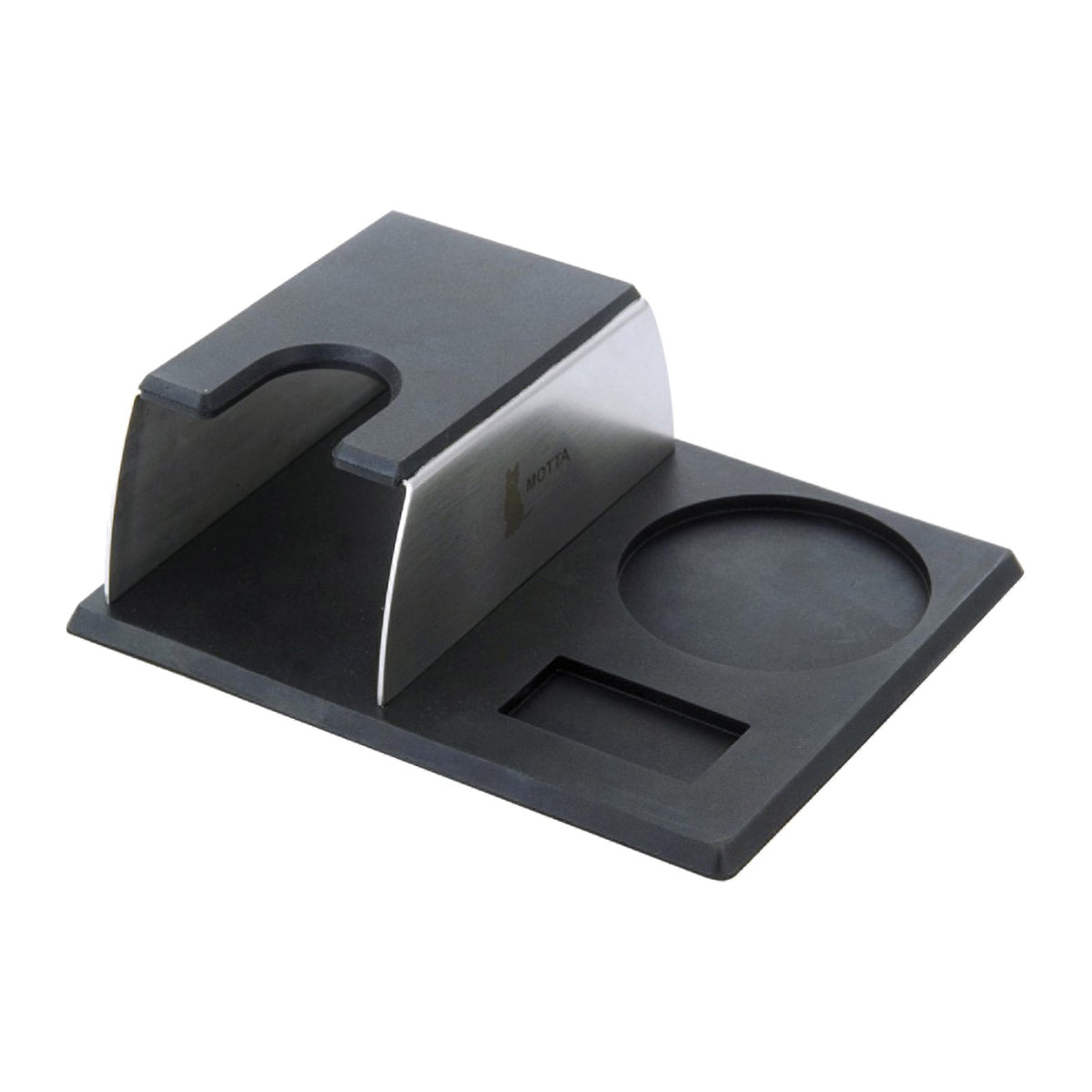 Motta Tamping Station Pro mit Edelstahlauflage und Tamperablage