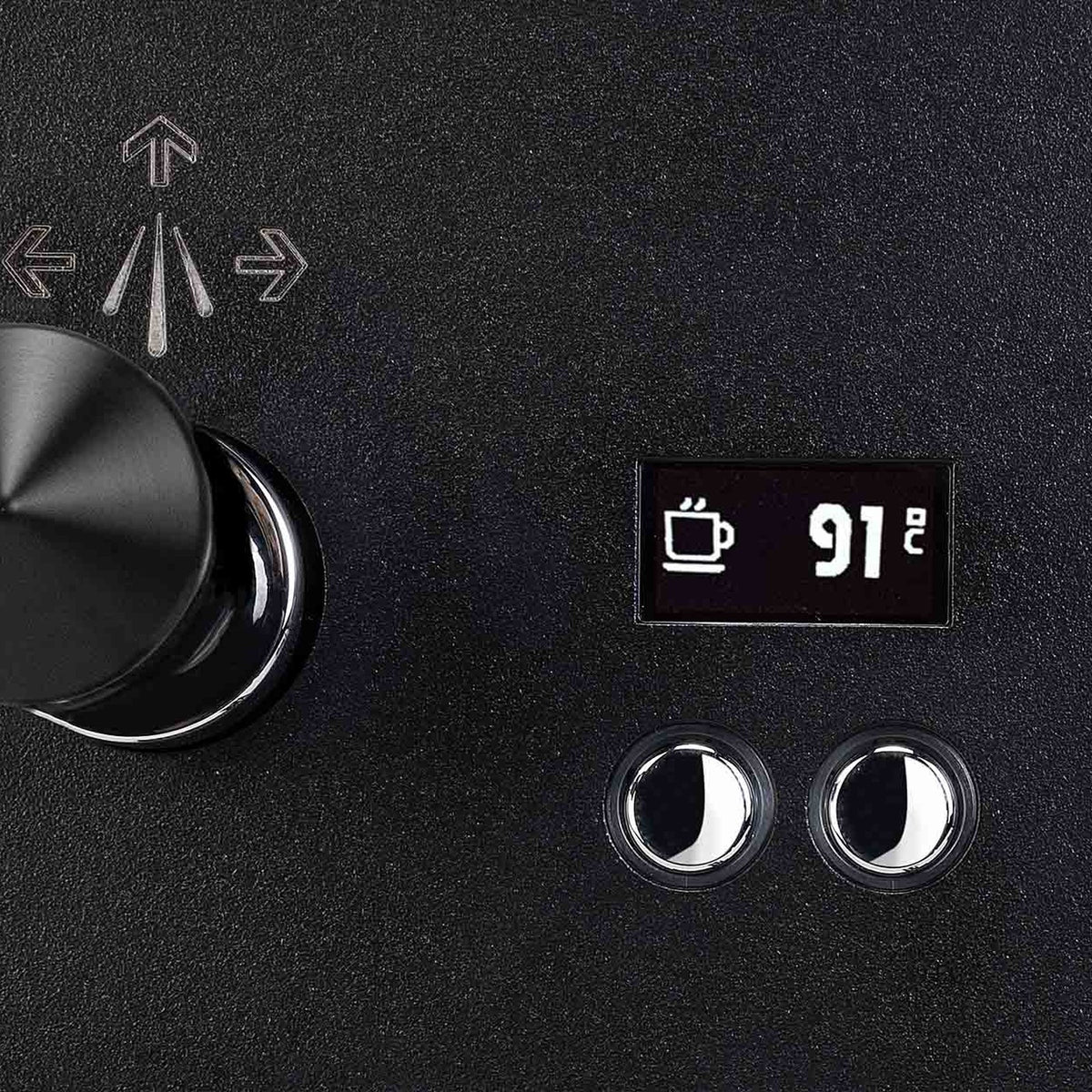 OLED-Display der Profitec MOVE 2.0 mit Temperaturanzeige neben dem Kipphebel
