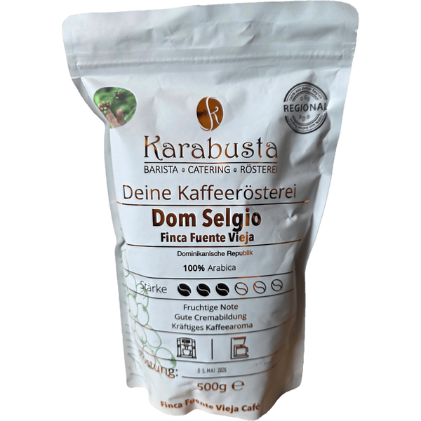 Karabusta Dom Selgio – Dein Karibik-Urlaub in der Kaffeetasse Kaffee Karabusta Ganze Bohnen 500 Gramm - Rheinland.Coffee