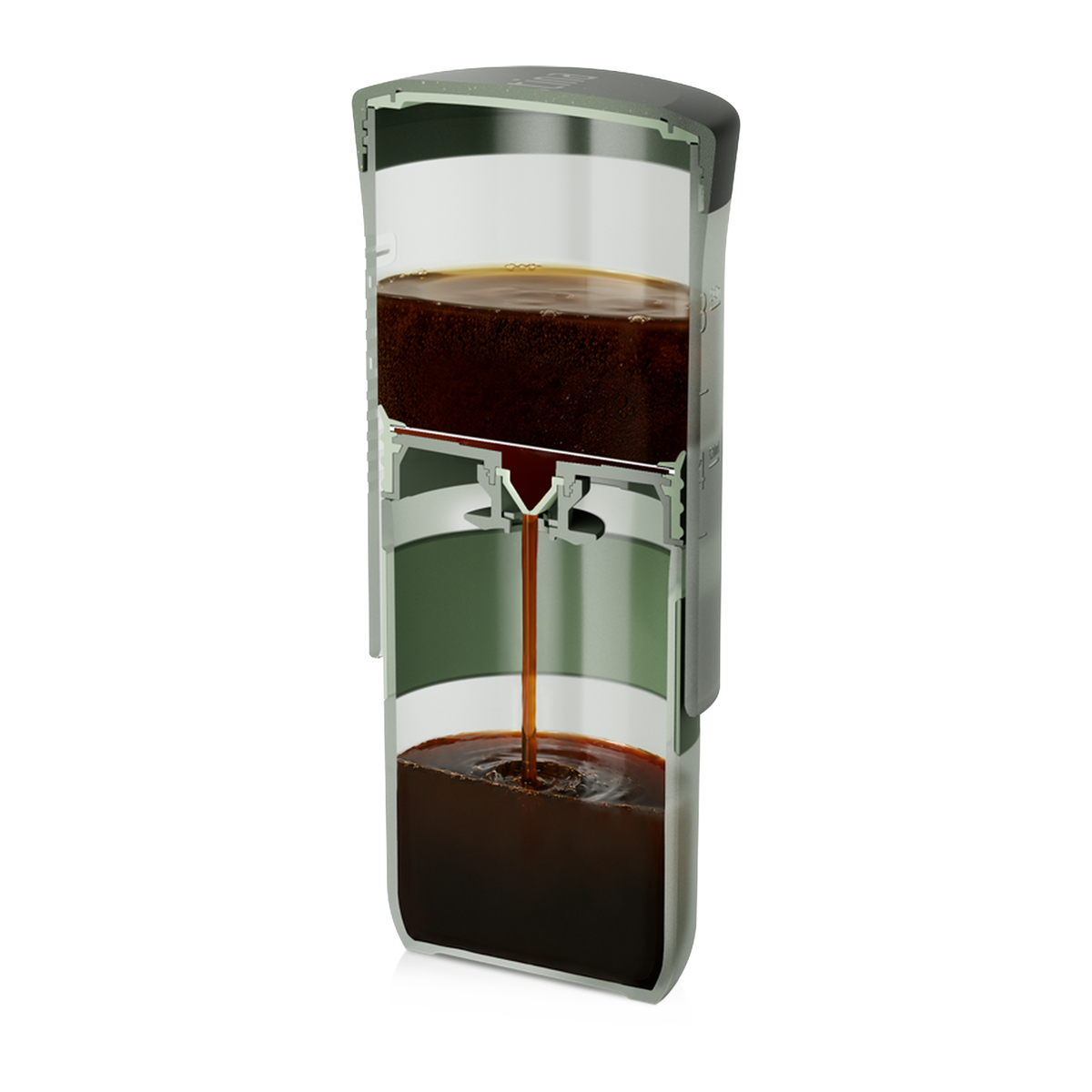 Wacaco Prestina Sage Green – integrierter Edelstahlfilter