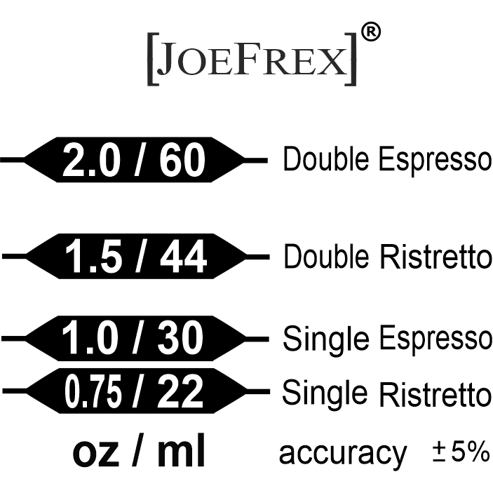 Espresso Shotglas Doppel-Auslauf - für Doppio Dosierbecher JoeFrex    - Rheinland.Coffee