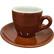 Espresso Tasse und Untertasse Braun Serie Palermo von Nuova Point 56 ml Espressotasse Nuova Point - Rheinland.Coffee