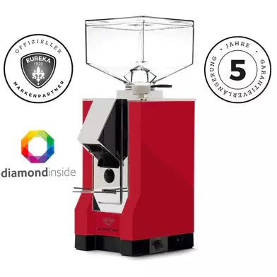 Eureka Mignon PURISTICO - Verschiedene Farben - Diamond Steel Mahlscheiben Kaffeemühlen Eureka Rot   - Rheinland.Coffee