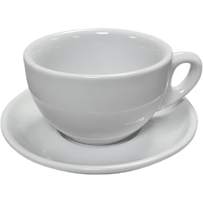 Milchkaffee Tasse und Untertasse Weiß Serie Palermo von Nuova Point 290 ml Kaffee- und Teetassen Nuova Point    - Rheinland.Coffee