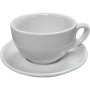 Milchkaffee Tasse und Untertasse Weiß Serie Palermo von Nuova Point 260 ml Milchkaffeetasse Nuova Point - Rheinland.Coffee