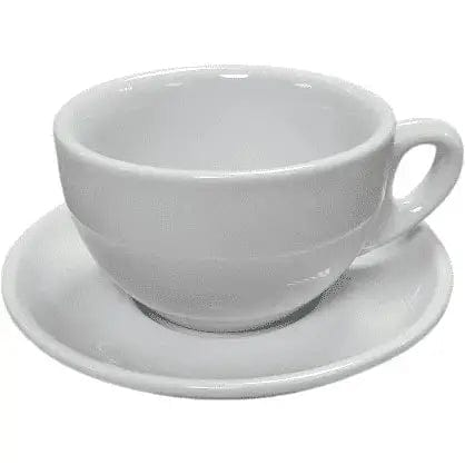 Milchkaffee Tasse und Untertasse Weiß Serie Palermo von Nuova Point 260 ml Milchkaffeetasse Nuova Point - Rheinland.Coffee