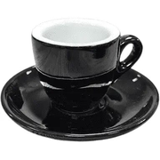 Espresso Tasse und Untertasse Schwarz Serie Palermo von Nuova Point 56 ml Espressotasse Nuova Point - Rheinland.Coffee