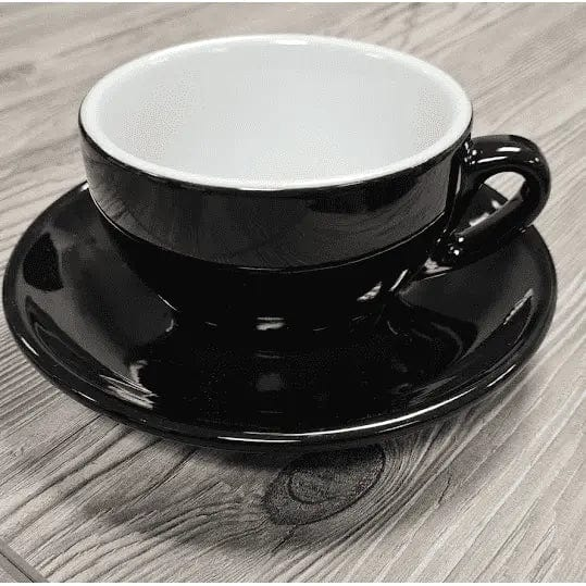 Cappuccino Tasse und Untertasse Schwarz Serie Palermo von Nuova Point 200 ml Cappuccinotasse Nuova Point - Rheinland.Coffee