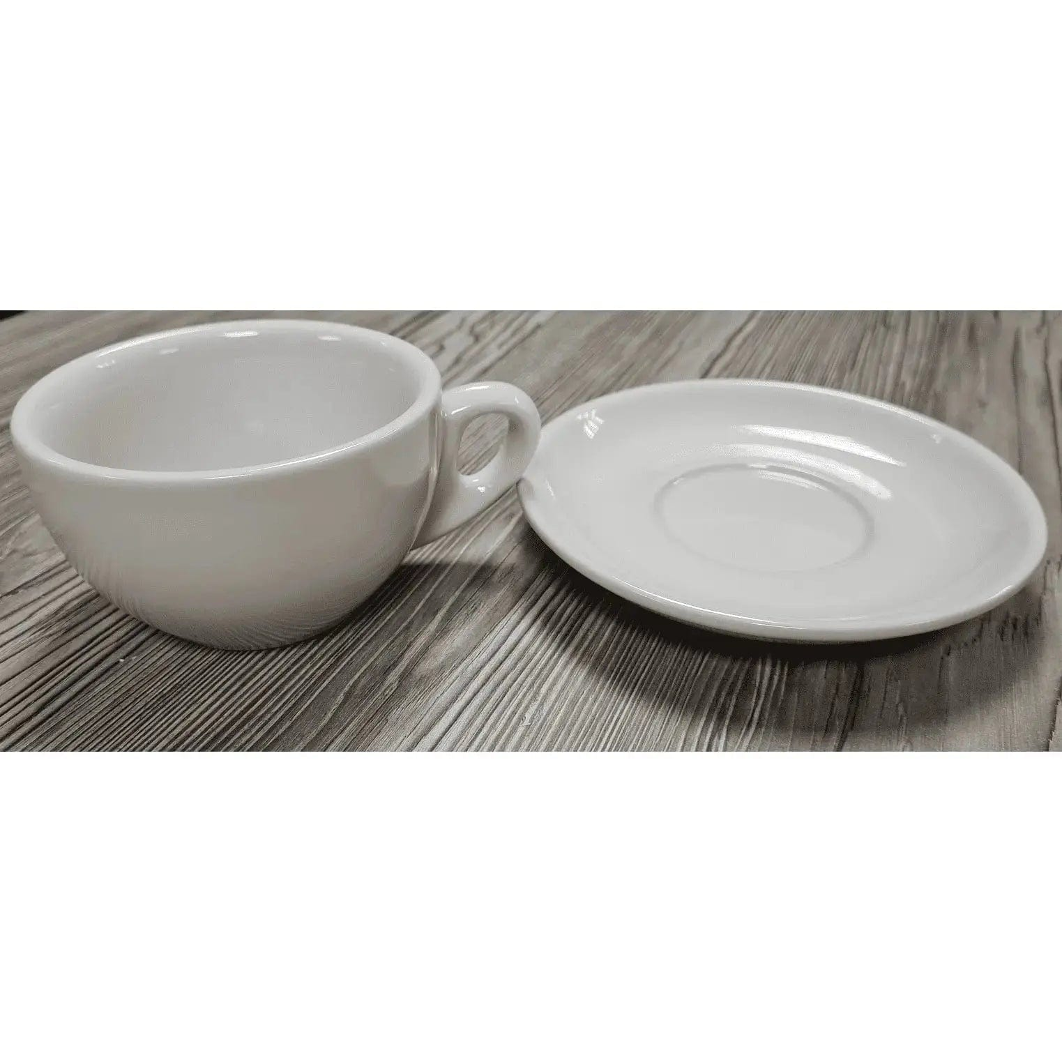 Milchkaffee Tasse und Untertasse Weiß Serie Palermo von Nuova Point 260 ml Milchkaffeetasse Nuova Point - Rheinland.Coffee