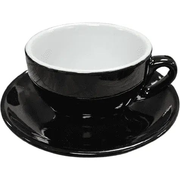 Cappuccino Tasse und Untertasse Schwarz Serie Palermo von Nuova Point 200 ml Cappuccinotasse Nuova Point - Rheinland.Coffee