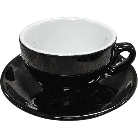 Cappuccino Tasse und Untertasse Schwarz Serie Palermo von Nuova Point 200 ml Cappuccinotasse Nuova Point - Rheinland.Coffee