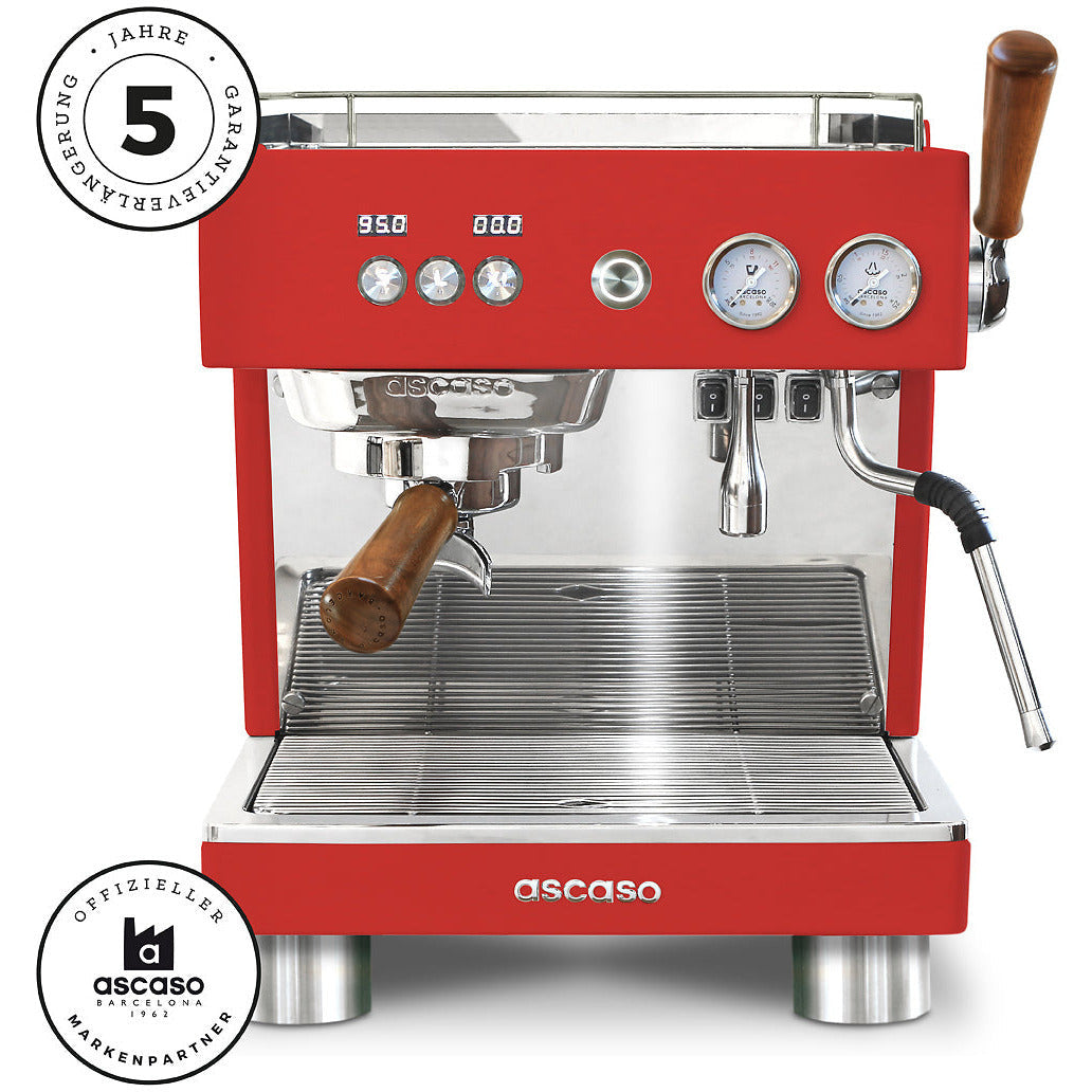 ascaso Baby T Plus - Neue Version - Thermoblock und Boiler Espressomaschinen Ascaso Rot   - Rheinland.Coffee