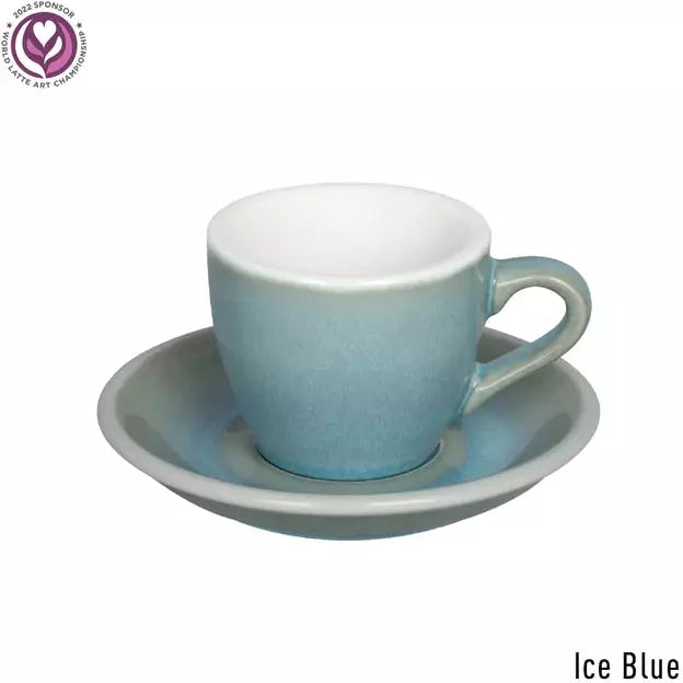 Loveramics Egg - Töpferfarbe Ice Blue Blau Espresso Tasse 80 ml und Untertasse im Set Geschirr Loveramics    - Rheinland.Coffee