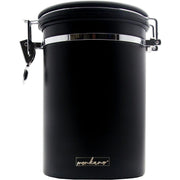 Kaffeedose "Monza" 850 ml Edelstahl schwarz mit Aromaventil monkano - Rheinland.Coffee