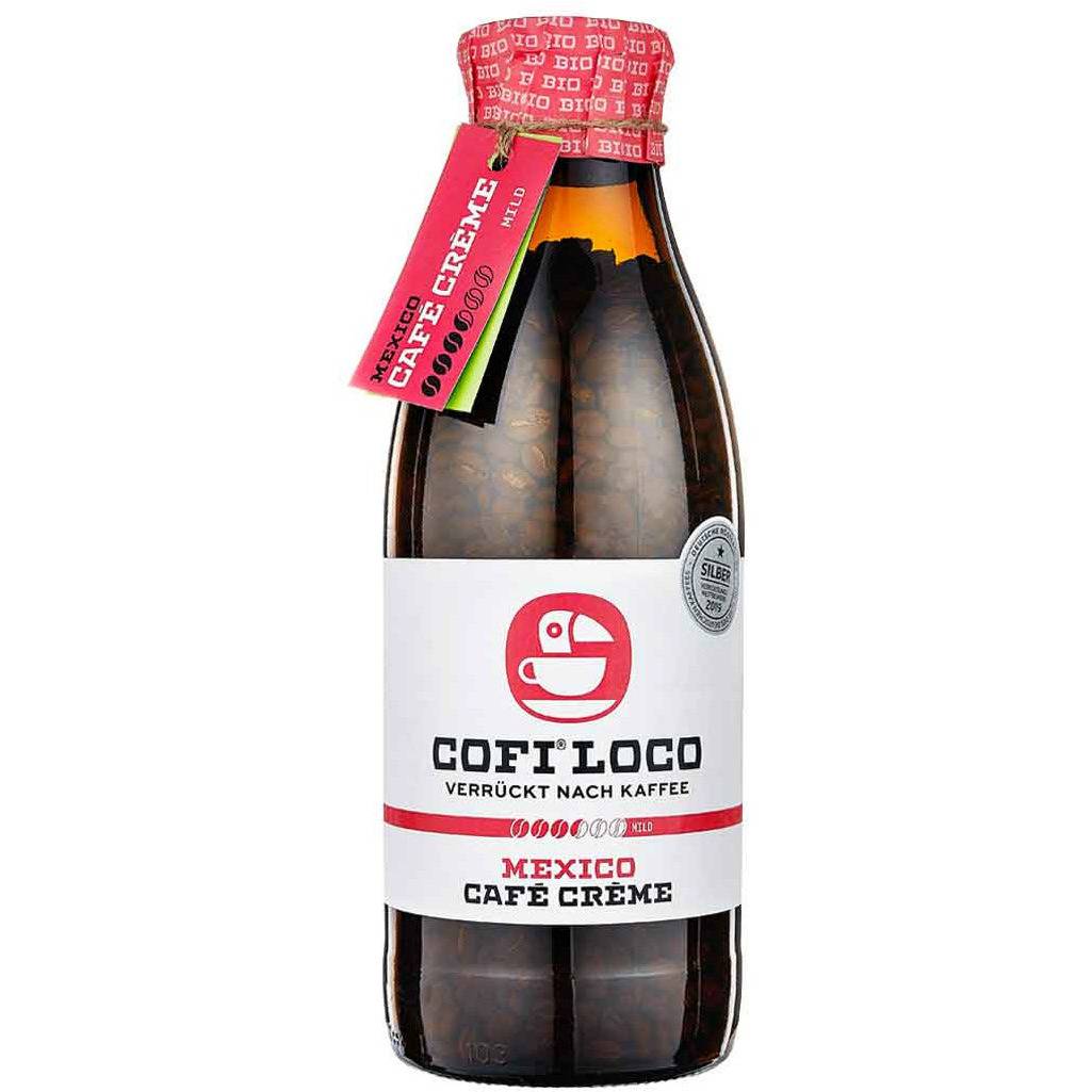 Cofi Loco Mexico Café Creme - Flasche Kaffee Cofi Loco Ganze Bohnen inkl. Flaschenpfand 380 Gramm - Rheinland.Coffee