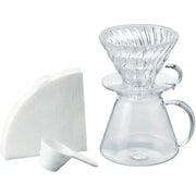 Hario Coffee Dripper V60 Glas Brewing Kit - Set mit Kanne und Filterhalter V60 Hario - Rheinland.Coffee