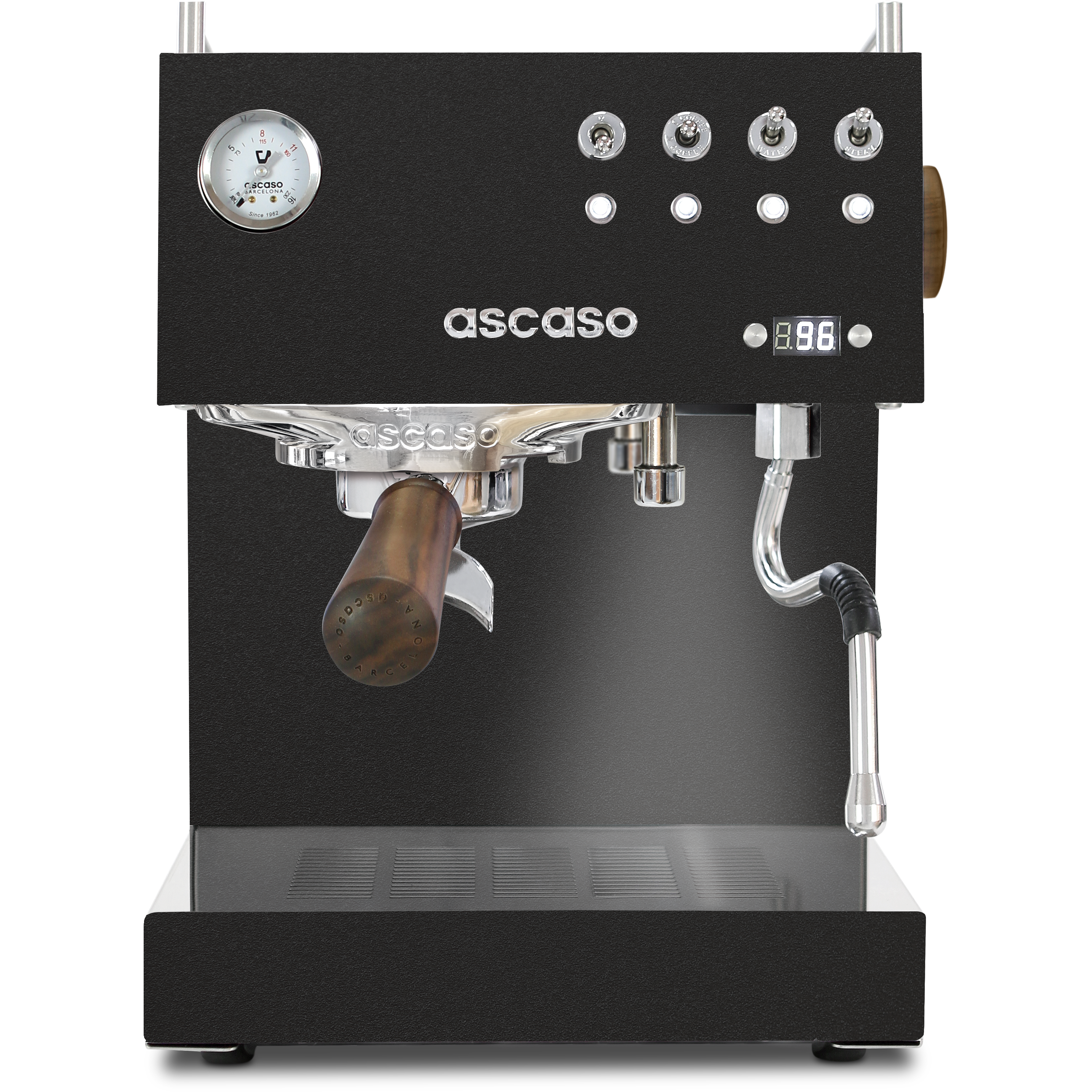 Ascaso Steel DUO PID | Schwarz Chrom oder Weiß | 25% mehr Dampfpower Espressomaschinen Ascaso Schwarz   - Rheinland.Coffee